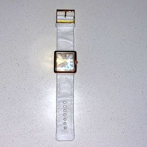 Anne Klein white and gold watch